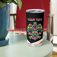 Personalized Poland Wycinanki Eagle Tumbler Cup Polish Traditional Floral Folk Pattern - Wonder Print Shop