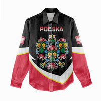 Personalized Poland Wycinanki Eagle Women Casual Shirt Polish Traditional Floral Folk Pattern - Wonder Print Shop