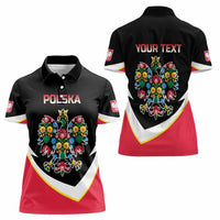 Personalized Poland Wycinanki Eagle Women Polo Shirt Polish Traditional Floral Folk Pattern - Wonder Print Shop