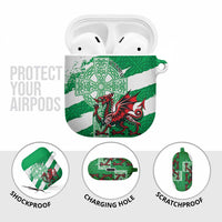 Wales Celtic Cross AirPods Case Cymru Am Byth Green Version - Wonder Print Shop