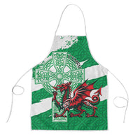 Wales Celtic Cross Apron Cymru Am Byth Green Version - Wonder Print Shop