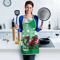 Wales Celtic Cross Apron Cymru Am Byth Green Version - Wonder Print Shop