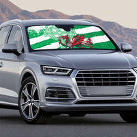 Wales Celtic Cross Auto Sun Shade Cymru Am Byth Green Version - Wonder Print Shop