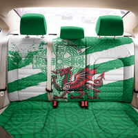 Wales Celtic Cross Back Car Seat Cover Cymru Am Byth Green Version - Wonder Print Shop