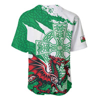 Wales Celtic Cross Baseball Jersey Cymru Am Byth Green Version - Wonder Print Shop