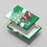Wales Celtic Cross Canvas Wall Art Cymru Am Byth Green Version - Wonder Print Shop