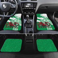 Wales Celtic Cross Car Mats Cymru Am Byth Green Version - Wonder Print Shop