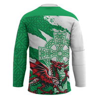 Wales Celtic Cross Hockey Jersey Cymru Am Byth Green Version - Wonder Print Shop