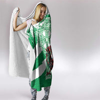 Wales Celtic Cross Hooded Blanket Cymru Am Byth Green Version - Wonder Print Shop