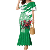 Wales Celtic Cross Mermaid Dress Cymru Am Byth Green Version - Wonder Print Shop