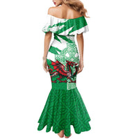 Wales Celtic Cross Mermaid Dress Cymru Am Byth Green Version - Wonder Print Shop