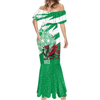 Wales Celtic Cross Mermaid Dress Cymru Am Byth Green Version - Wonder Print Shop
