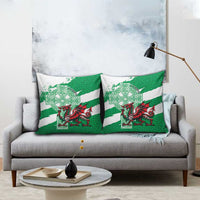 Wales Celtic Cross Pillow Cover Cymru Am Byth Green Version - Wonder Print Shop