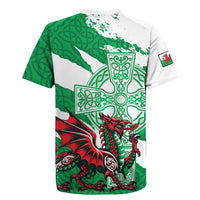 Wales Celtic Cross Rugby Jersey Cymru Am Byth Green Version - Wonder Print Shop