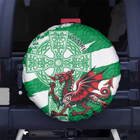 Wales Celtic Cross Spare Tire Cover Cymru Am Byth Green Version - Wonder Print Shop