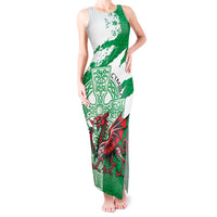 Wales Celtic Cross Tank Maxi Dress Cymru Am Byth Green Version - Wonder Print Shop
