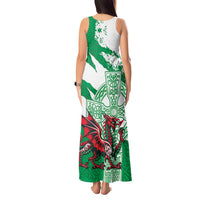 Wales Celtic Cross Tank Maxi Dress Cymru Am Byth Green Version - Wonder Print Shop
