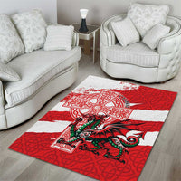Wales Celtic Cross Area Rug Cymru Am Byth Red Version - Wonder Print Shop