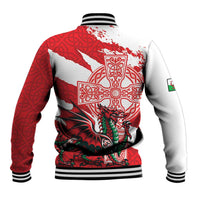 Wales Celtic Cross Baseball Jacket Cymru Am Byth Red Version - Wonder Print Shop