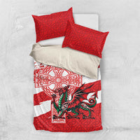 Wales Celtic Cross Bedding Set Cymru Am Byth Red Version - Wonder Print Shop