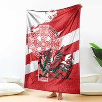 Wales Celtic Cross Blanket Cymru Am Byth Red Version - Wonder Print Shop