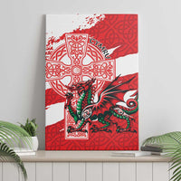 Wales Celtic Cross Canvas Wall Art Cymru Am Byth Red Version - Wonder Print Shop