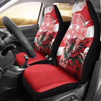 Wales Celtic Cross Car Seat Cover Cymru Am Byth Red Version - Wonder Print Shop