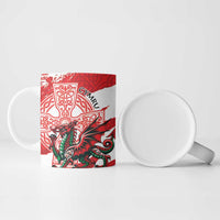 Wales Celtic Cross Ceramic Mug Cymru Am Byth Red Version - Wonder Print Shop