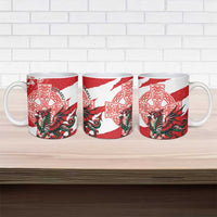 Wales Celtic Cross Ceramic Mug Cymru Am Byth Red Version - Wonder Print Shop