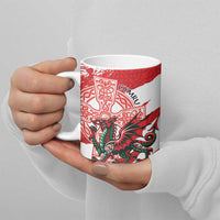 Wales Celtic Cross Ceramic Mug Cymru Am Byth Red Version - Wonder Print Shop