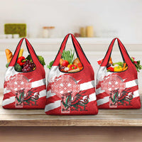 Wales Celtic Cross Grocery Bag Cymru Am Byth Red Version - Wonder Print Shop