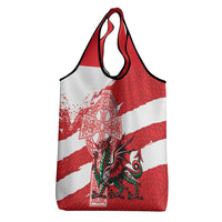 Wales Celtic Cross Grocery Bag Cymru Am Byth Red Version - Wonder Print Shop