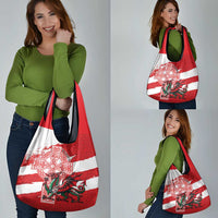 Wales Celtic Cross Grocery Bag Cymru Am Byth Red Version - Wonder Print Shop