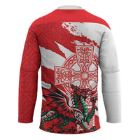 Wales Celtic Cross Hockey Jersey Cymru Am Byth Red Version - Wonder Print Shop