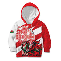 Wales Celtic Cross Kid Hoodie Cymru Am Byth Red Version - Wonder Print Shop