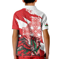 Wales Celtic Cross Kid Polo Shirt Cymru Am Byth Red Version - Wonder Print Shop