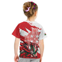 Wales Celtic Cross Kid T Shirt Cymru Am Byth Red Version - Wonder Print Shop