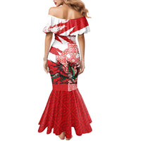 Wales Celtic Cross Mermaid Dress Cymru Am Byth Red Version - Wonder Print Shop