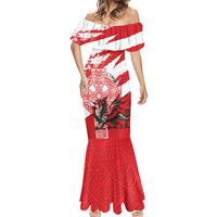 Wales Celtic Cross Mermaid Dress Cymru Am Byth Red Version - Wonder Print Shop