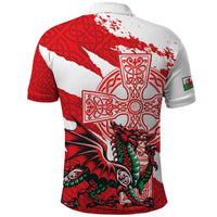 Wales Celtic Cross Polo Shirt Cymru Am Byth Red Version - Wonder Print Shop