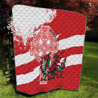Wales Celtic Cross Quilt Cymru Am Byth Red Version - Wonder Print Shop