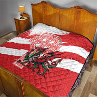 Wales Celtic Cross Quilt Cymru Am Byth Red Version - Wonder Print Shop
