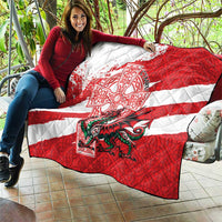 Wales Celtic Cross Quilt Cymru Am Byth Red Version - Wonder Print Shop