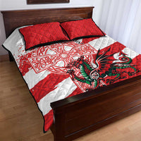 Wales Celtic Cross Quilt Bed Set Cymru Am Byth Red Version - Wonder Print Shop