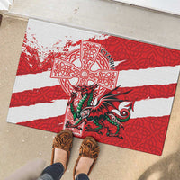 Wales Celtic Cross Rubber Doormat Cymru Am Byth Red Version - Wonder Print Shop