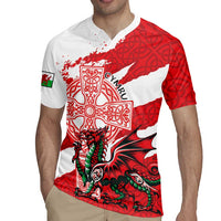 Wales Celtic Cross Rugby Jersey Cymru Am Byth Red Version - Wonder Print Shop
