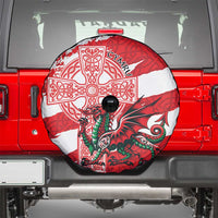Wales Celtic Cross Spare Tire Cover Cymru Am Byth Red Version - Wonder Print Shop