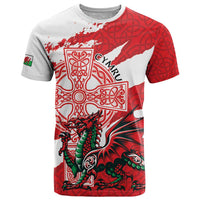 Wales Celtic Cross T Shirt Cymru Am Byth Red Version - Wonder Print Shop