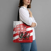 Wales Celtic Cross Tote Bag Cymru Am Byth Red Version - Wonder Print Shop