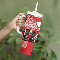 Wales Celtic Cross Tumbler With Handle Cymru Am Byth Red Version - Wonder Print Shop
